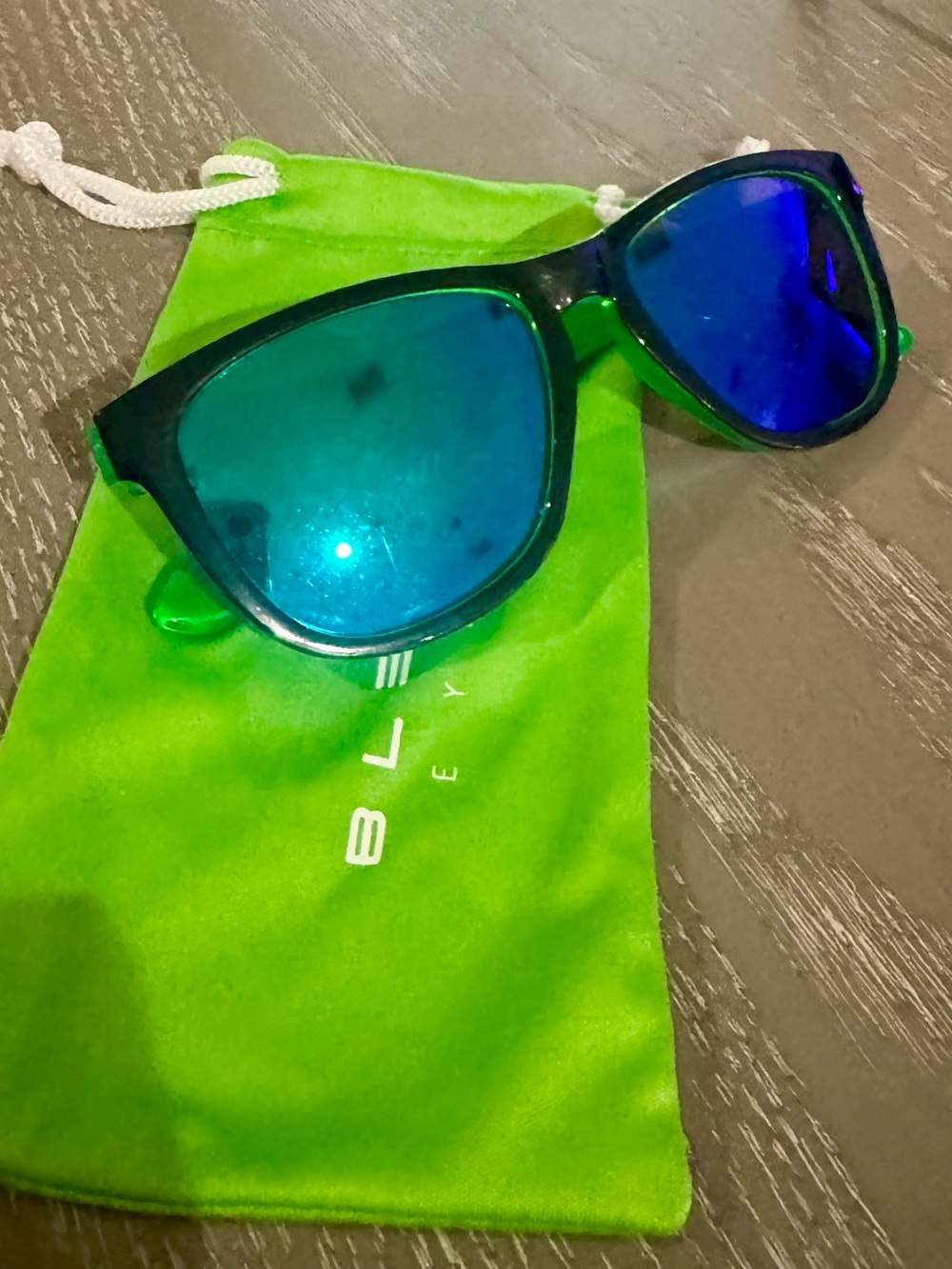 Blenders Blue Mirrored Lens Women's Sunglasses with Green Frame